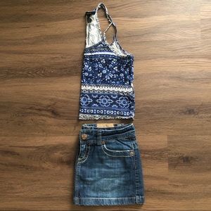 American eagle jean mini skirt size 2